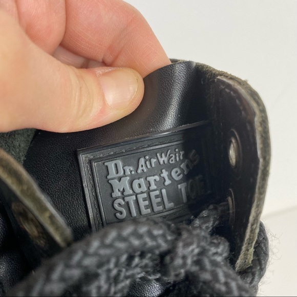 Dr Martens 10966 Steel Toe Cap Combat Boots Black Leather 10 Eye Lace Up Punk 11 - Picture 9 of 16
